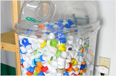 Participation in collecting used caps of PET bottle